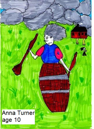 painting by baba Yaga by Anna Turner Age 10